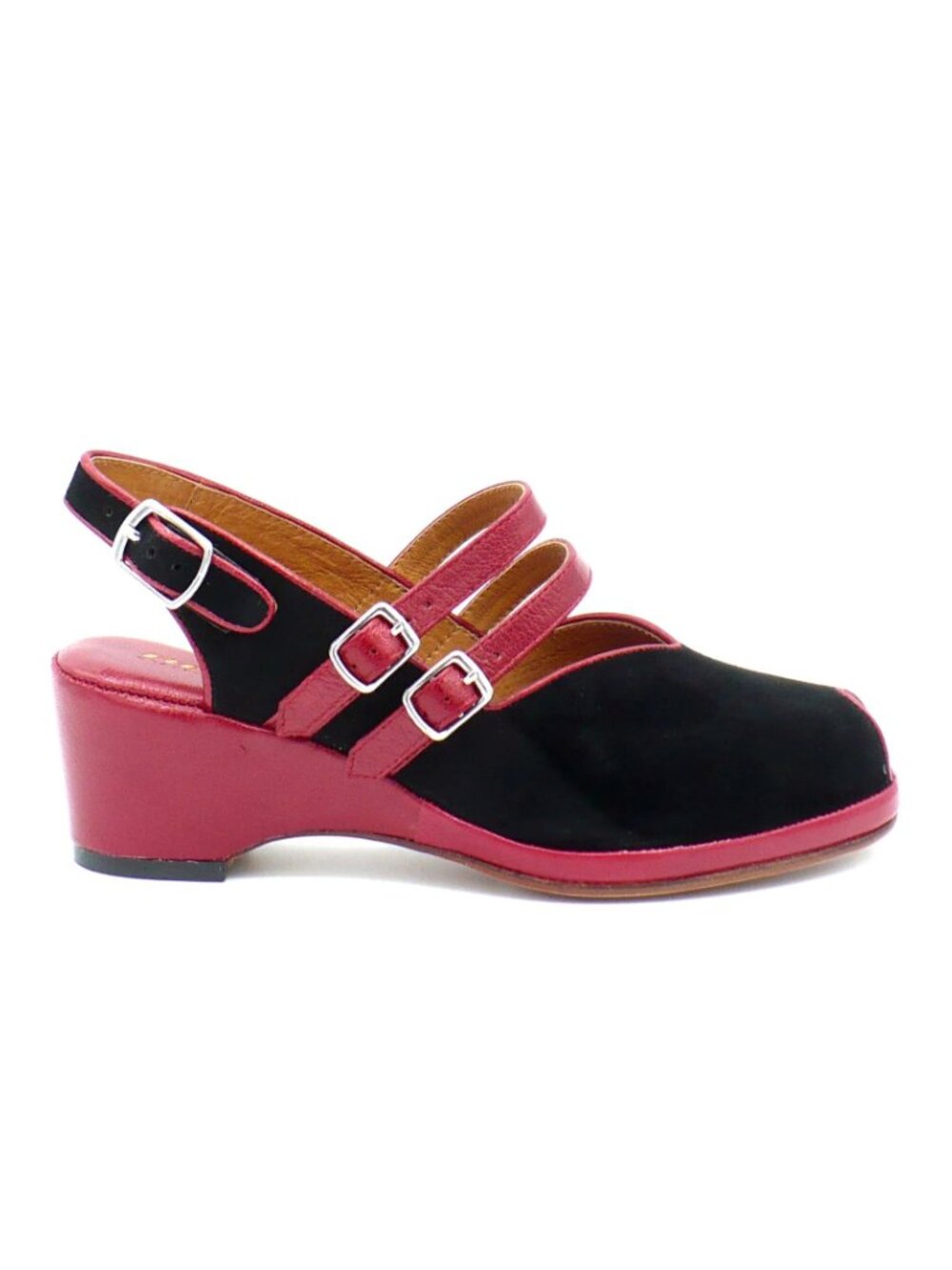 Remix Vintage Twin Strap Retro Wedge Heels 11m